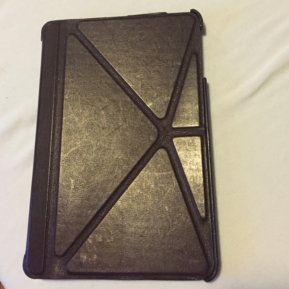 COACH dark brown leather iPad mini case