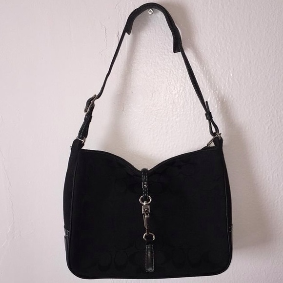 Authentic black coach shoulder bag