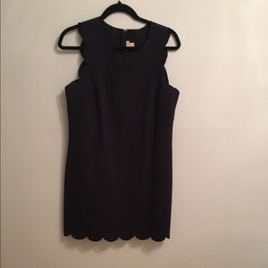 Navy Scalloped J.Crew Dress