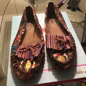 Colorful patterned moccasins