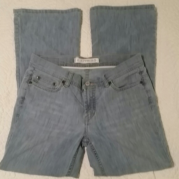 EXPRESS Slim Fit, Super Low Rise, Flare Leg Jeans