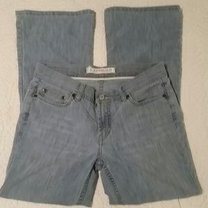 EXPRESS Slim Fit, Super Low Rise, Flare Leg Jeans
