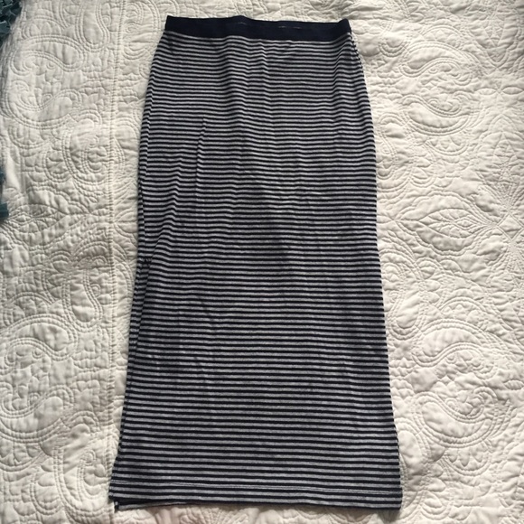 NWOT Gray and Navy Blue Maxi Skirt