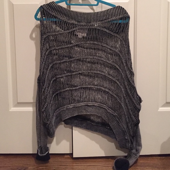 Vintage Havana shredded charcoal grey sweater