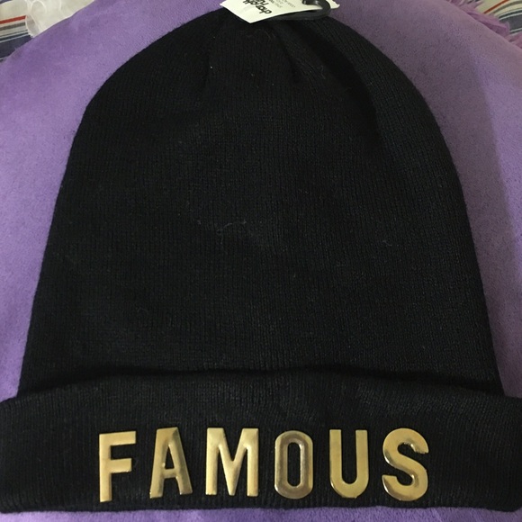 "FAMOUS" Black Beanie
