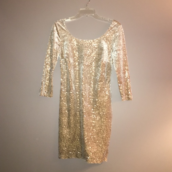 Gold sequin dress