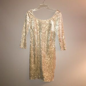 Gold sequin dress