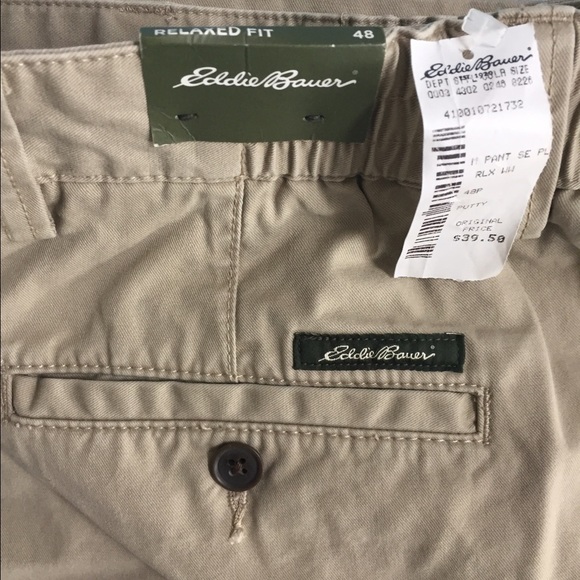 NWT Eddie Bauer men's relaxed fit khakis size 48 - Picture 1 of 4