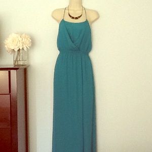Forever 21 turquoise blue maxi dress sm
