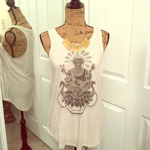 Lucky Brand Buddha Embellished Tank Top