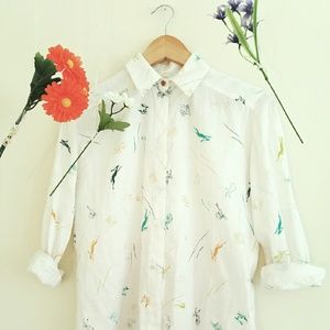 SOLD - Hare Print Button Up - SOLD