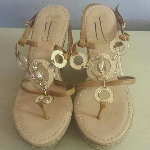 Tan Gold Wedges