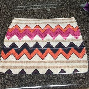Summer bandage orange and pink print skirt