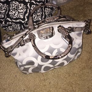 COACH Parker Optical w/ Snake Trim Satchel