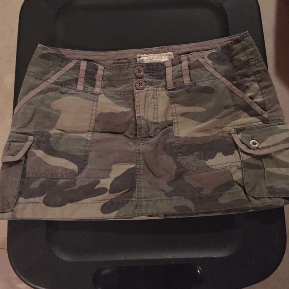 Army fatigue mini skirt