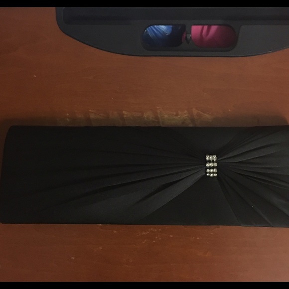 Macy's prom purse /clutch satin with rhinestones - Picture 1 of 3