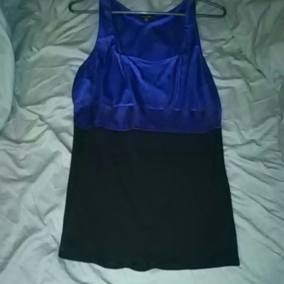 Blue and black top