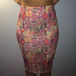 Charlotte Russe Small Aztec like print midi skirt