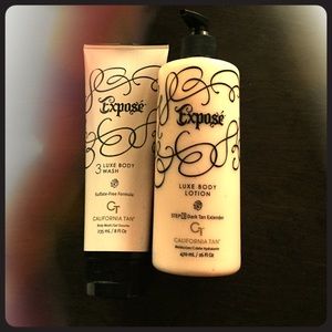 Expose tan extender body wash and lotion