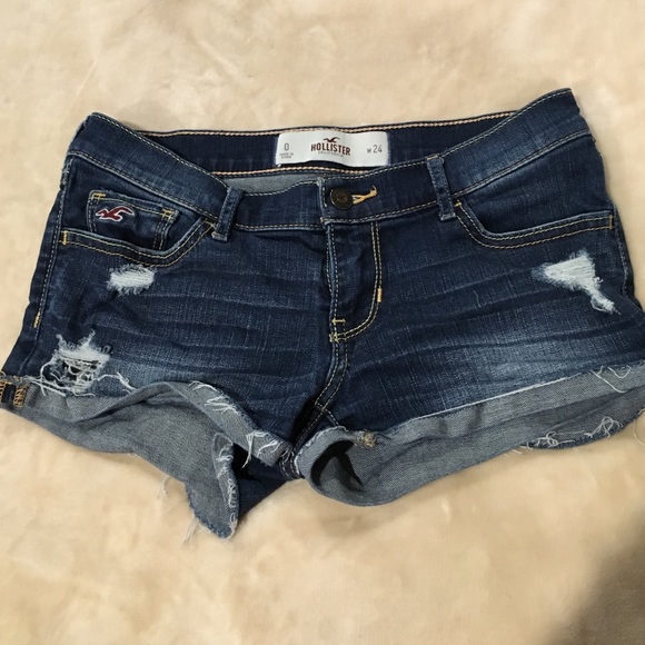 Hollister Pants - Hollister dark wash denim shorts
