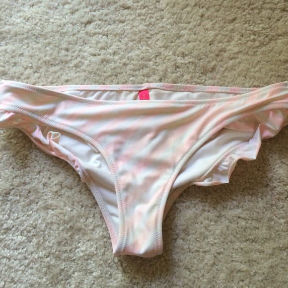 VS Pink and White Stripped Bikini Bottoms