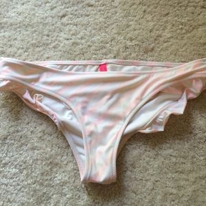 VS Pink and White Stripped Bikini Bottoms