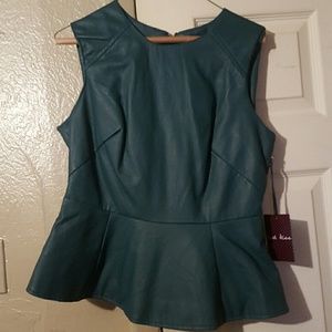 Green peplum tops