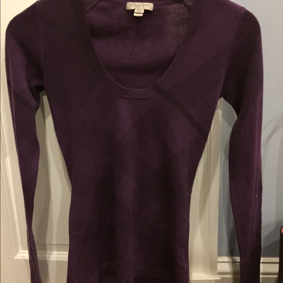 Maroon Burberry Brit lightweight sweater