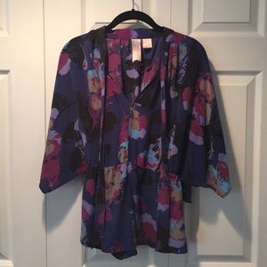 Silk batwing sleeve blouse by Gemma