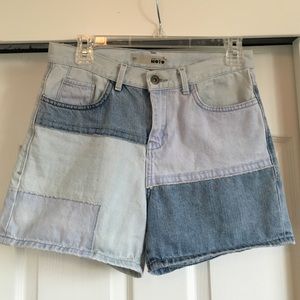 Topshop high waisted moto shorts