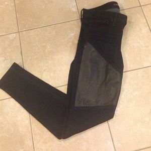 Express Dark Jeggings Leather thighs