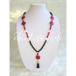 Red Turquoise Tassel Chic Necklace