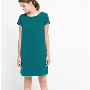 Teal color short sleeve dress