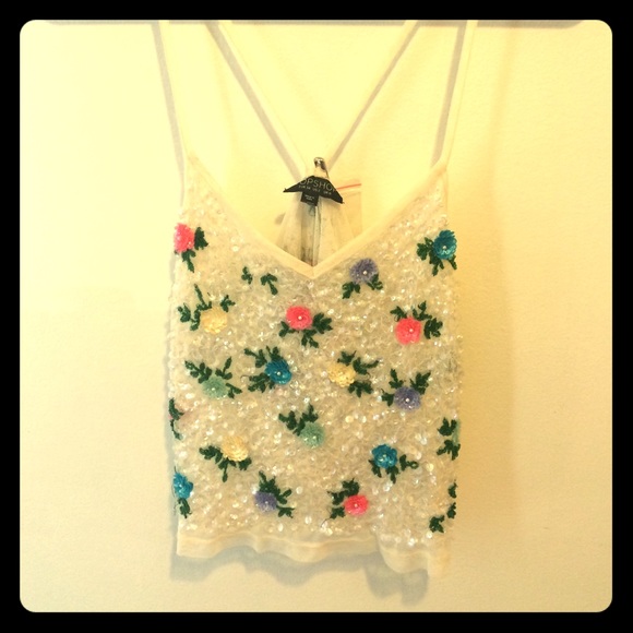 TOPSHOP sequin beaded cami- worn once!