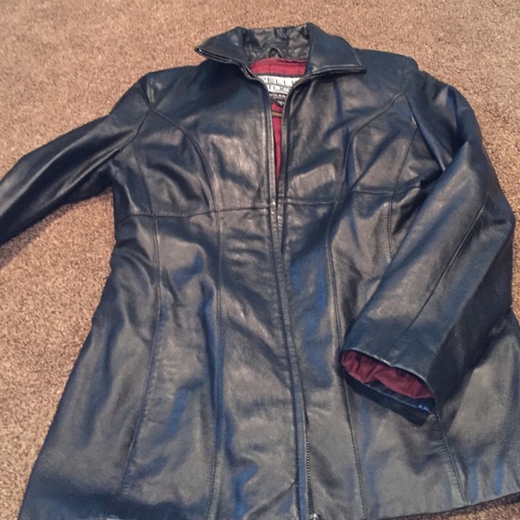 Leather coat great shape large