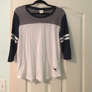 PINK color blocked quarter sleeve