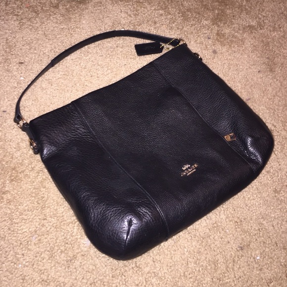 COACH Black Leather Shoulder Bag