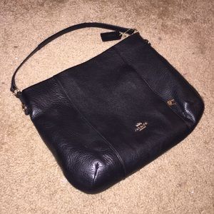 COACH Black Leather Shoulder Bag
