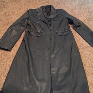 Long rain coat lined rubber like