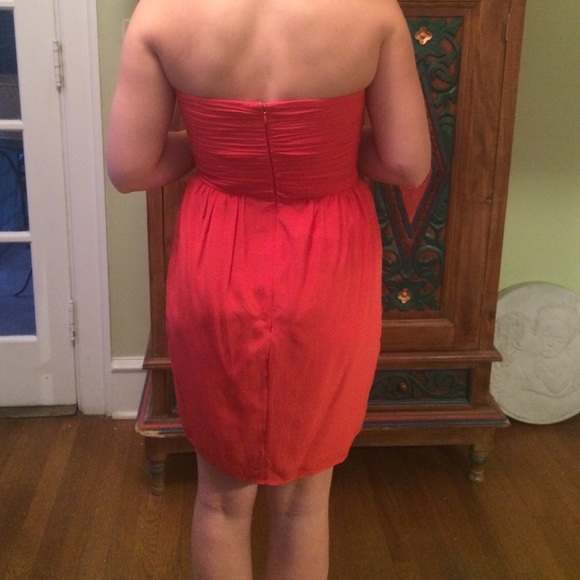 Red dress with ruched top - Picture 3 of 4