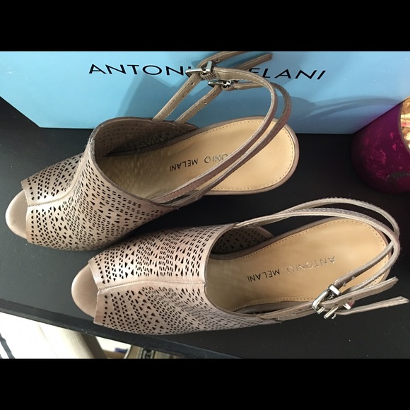 *SOLD* Brand new. The perfect tan peep toe heels. - Picture 3 of 4