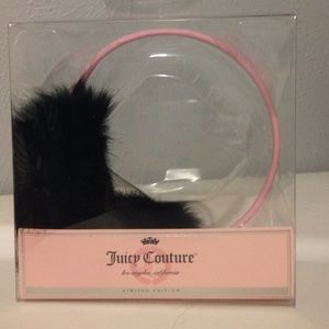 Black&Pink Juicy Couture Furry Headphones