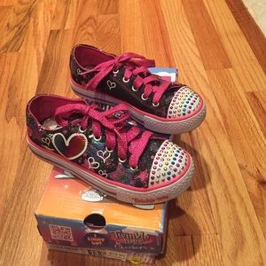 Little girl Twinkle Toes multi color hearts