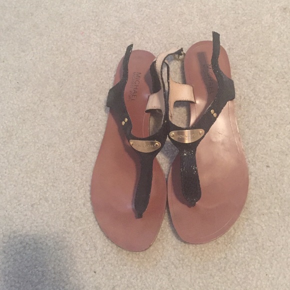 Michael Kors snakeskin thong sandals