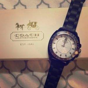 Coach black silicon watch
