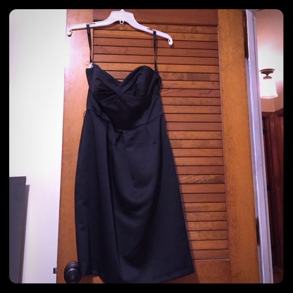 Alfred Angelo black strapless bridesmaid dress