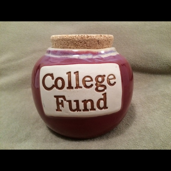 Pottery "College Fund" savings jar