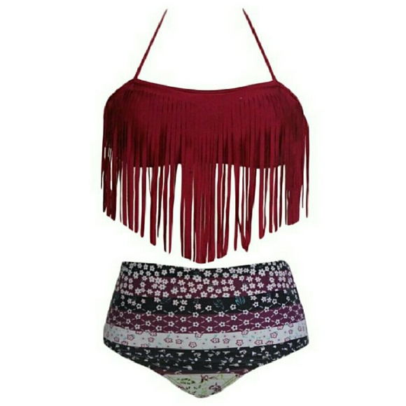 Two piece fringe bikini