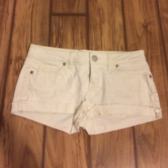 White jean shorts