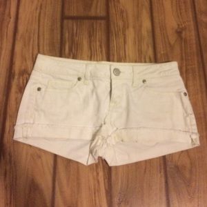 White jean shorts